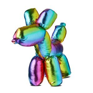 Way to Celebrate Rainbow Iridescent Balloon Dog Plush, XL 27 in